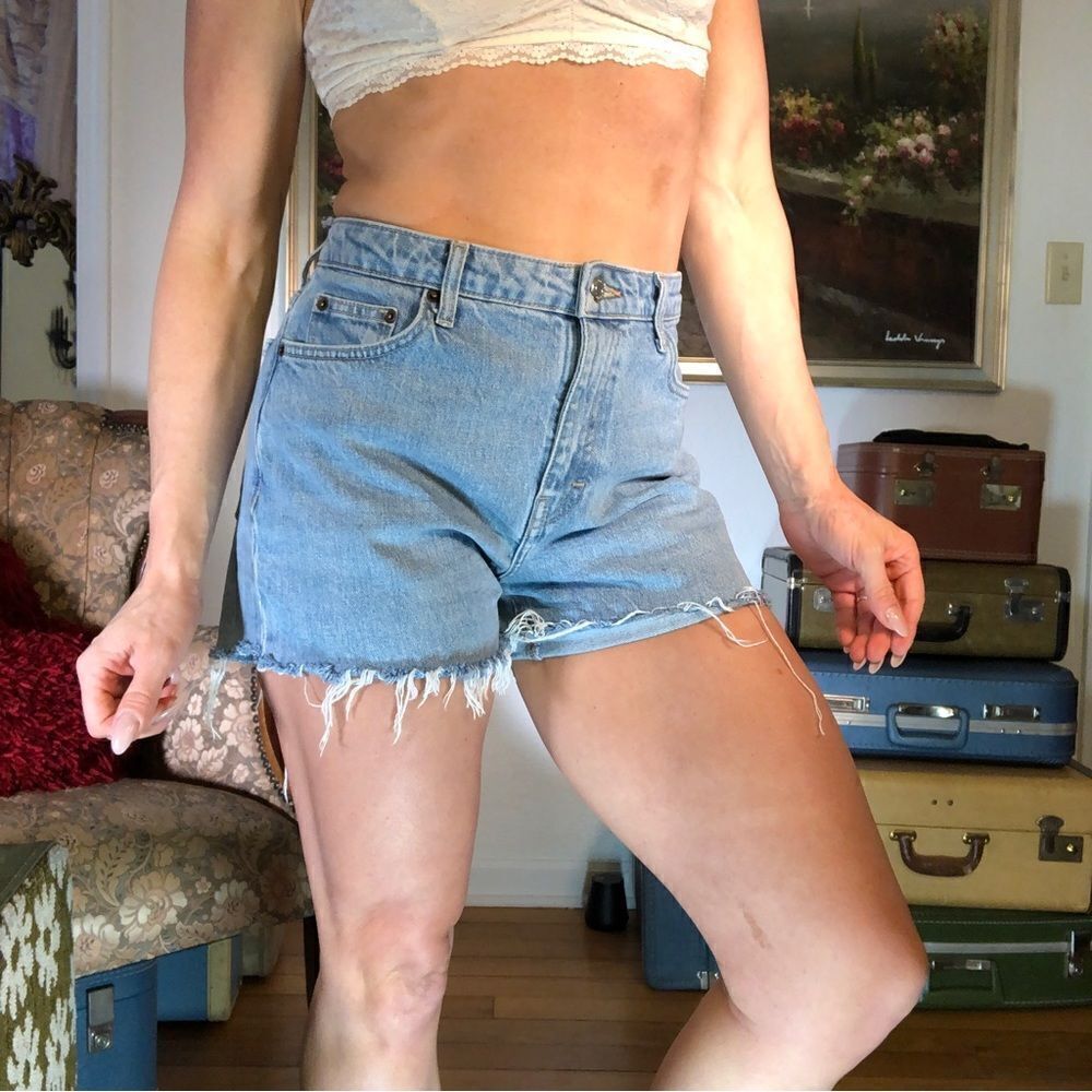 Topshop denim jean cut off shorts